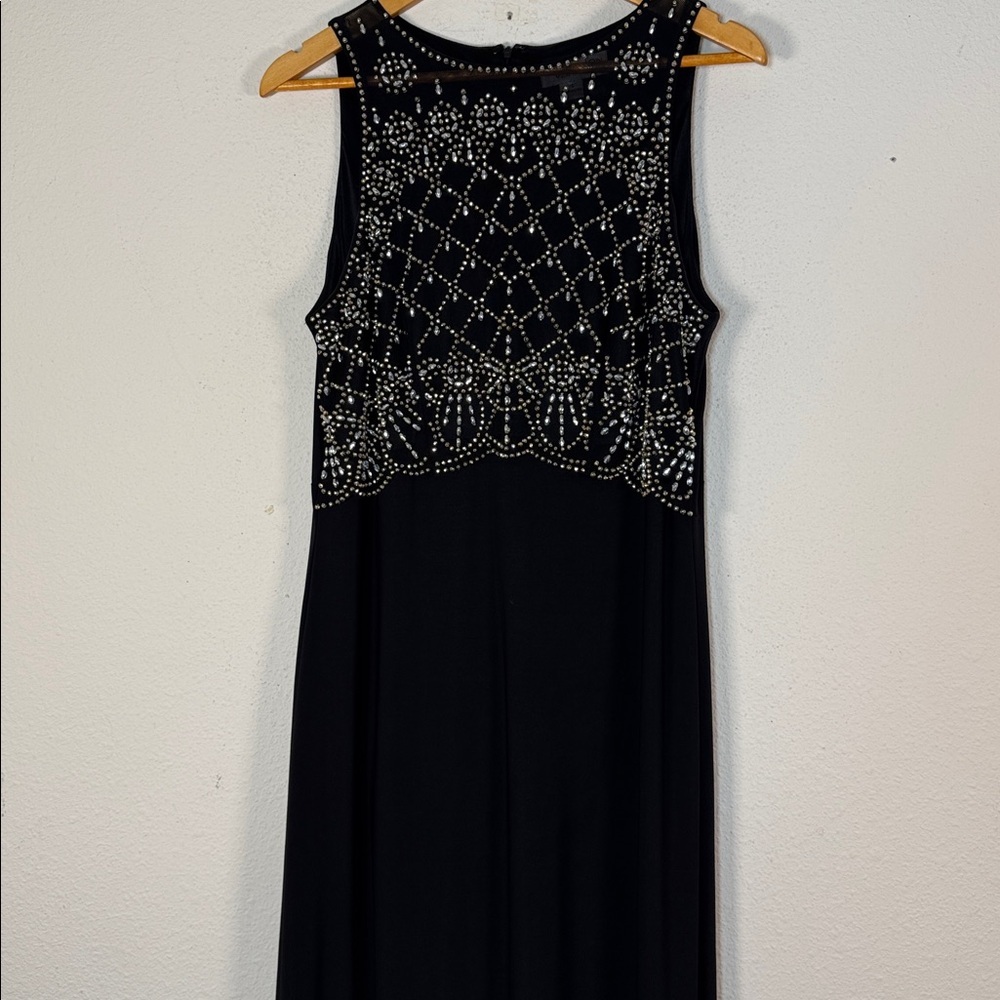 Jackie Jon Beaded Bodice Evening Gown Dress Sz 16 - Picture 4 of 10